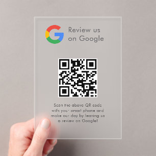 Geschäftslogo Google Bewertungen Website-Scan Acryleinladungen