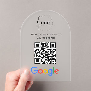 Geschäftslogo Google Bewertungen Website-Scan Acryleinladungen