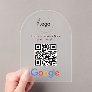 Geschäftslogo Google Bewertungen Website-Scan Acryleinladungen