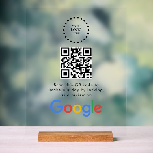 Geschäftslogo Google Bewertungen Website-Scan Acrylschild (Neutral)