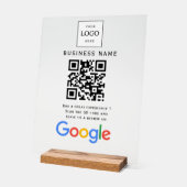 Geschäftslogo Google Bewertungen Website-Scan Acrylschild (Winkel)