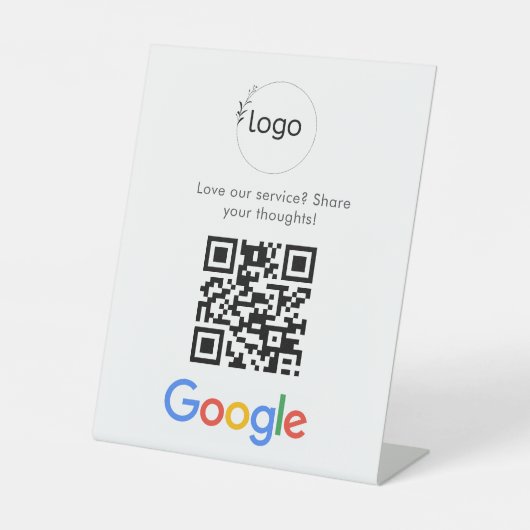 Geschäftslogo Google Bewertungen Website-Scan Druc Sockelschild (Vorderseite)