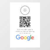 Geschäftslogo Google Bewertungen Website-Scan Fensteraufkleber (Blatt)