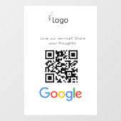 Geschäftslogo Google Bewertungen Website-Scan Fensteraufkleber (Blatt)