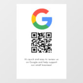Geschäftslogo Google Bewertungen Website-Scan Fensteraufkleber (Blatt)