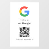 Geschäftslogo Google Bewertungen Website-Scan Fensteraufkleber (Blatt)