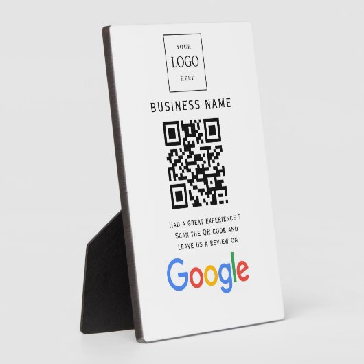 Geschäftslogo Google Bewertungen Website-Scan Fotoplatte (Seite)