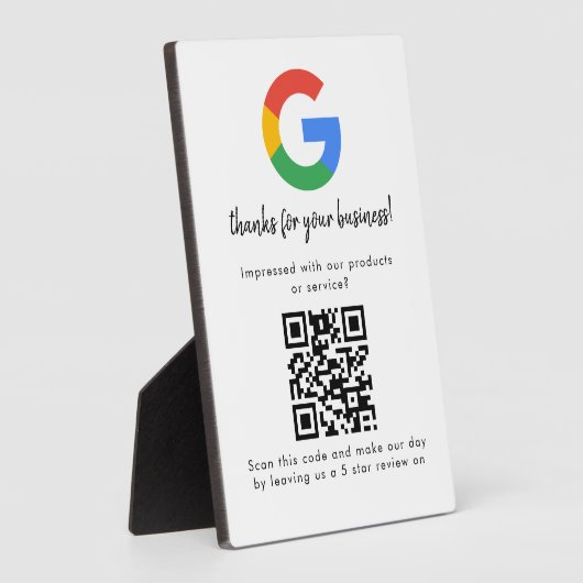 Geschäftslogo Google Bewertungen Website-Scan Fotoplatte (Seite)