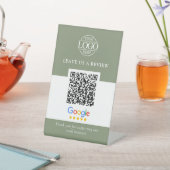 Geschäftslogo Google & Facebook Bewertungen QR-Cod Sockelschild (In SItu)