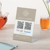 Geschäftslogo Google & Facebook Bewertungen QR-Cod Sockelschild (In SItu)