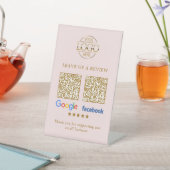 Geschäftslogo Google & Facebook Bewertungen QR-Cod Sockelschild (In SItu)