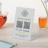Geschäftslogo Google & Facebook Bewertungen QR Cod Sockelschild (In SItu)