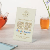 Geschäftslogo Google & Facebook Bewertungen QR-Cod Sockelschild (In SItu)