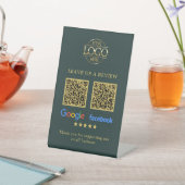 Geschäftslogo Google & Facebook Bewertungen QR-Cod Sockelschild (In SItu)