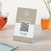Geschäftslogo Google & Facebook Bewertungen QR-Cod Sockelschild (In SItu)