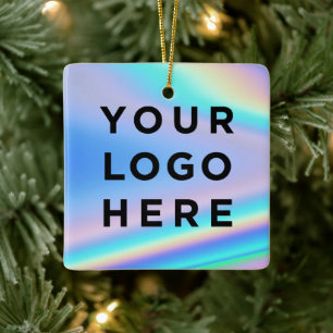 Geschäftslogo Holografisch Moderne Firma Weihnacht Keramikornament