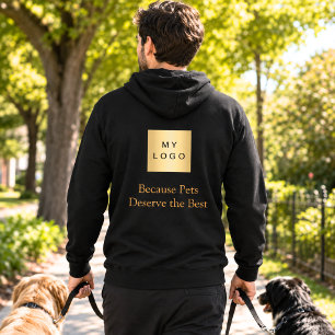 Geschäftslogo Hundespaziergang-Mitarbeiter Arbeits Hoodie