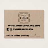 Geschäftslogo Individuelle Geschenkkarte (Rückseite)