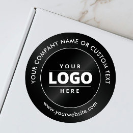 Geschäftslogo Luxus Minimal Schwarz Versand  Runder Aufkleber