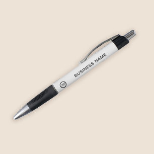 Geschäftslogo Markenstift l Weiß Schwarz Kugelschreiber