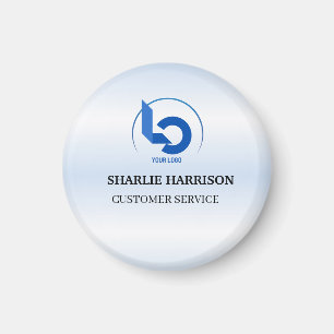 Geschäftslogo   Minimal blau Mitarbeiter Personal Magnet