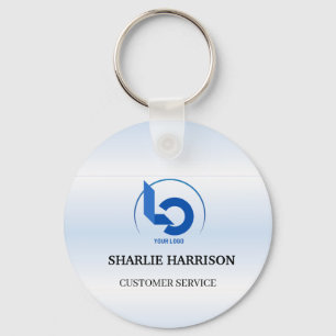 Geschäftslogo Minimal blau Mitarbeiter Personal Schlüsselanhänger