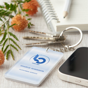 Geschäftslogo Minimal blau Mitarbeiter Personal Schlüsselanhänger