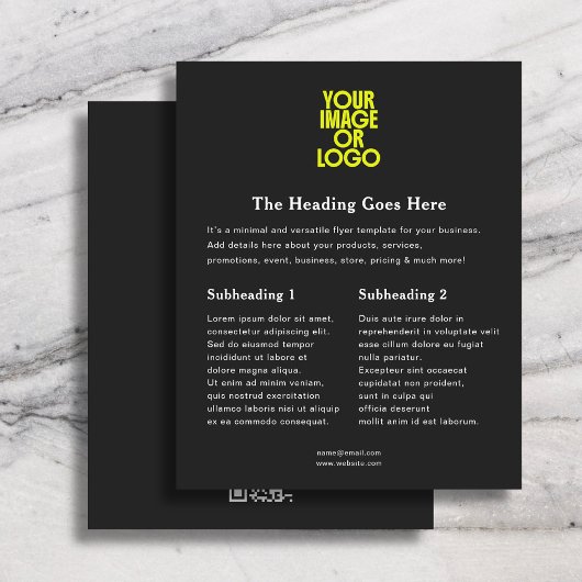 Geschäftslogo Minimal Elegant QR-Code Schwarz Flyer