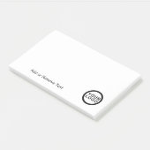 Geschäftslogo Modern Minimalistisch Weiß Post-it Klebezettel (angewinkelt)