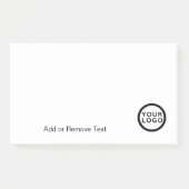 Geschäftslogo Modern Minimalistisch Weiß Post-it Klebezettel (Vorderseite)