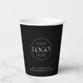 Geschäftslogo Moderne Chic Schwarz Pappbecher (Rückseite)