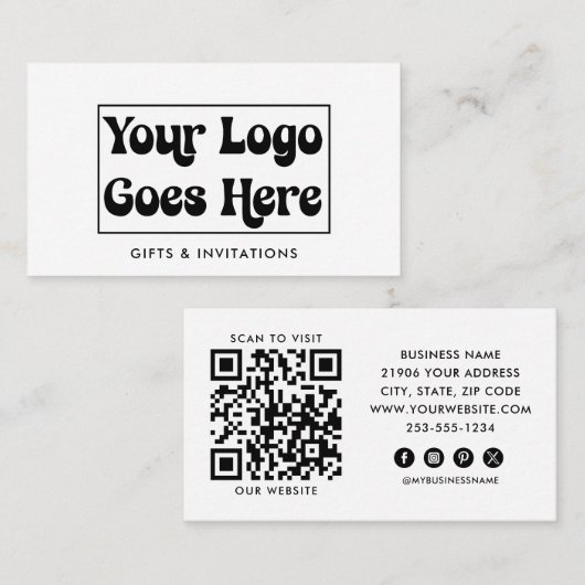 Geschäftslogo Moderner QR-Code Professionell Visitenkarte (Vorne/Hinten)