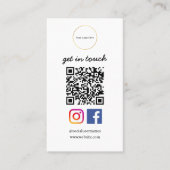 Geschäftslogo | Moderner QR-Code-Sozialtemplate Visitenkarte (Vorderseite)