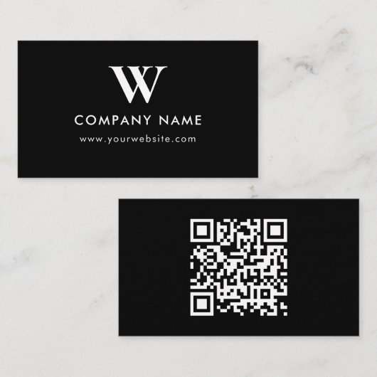 Geschäftslogo-Monogramm scannbare Website Visitenkarte (Vorne/Hinten)