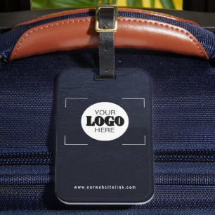 Geschäftslogo navyblaues Leder Werbegeschenk Gepäckanhänger
