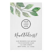 Geschäftslogo Neue Adresse Farbe Poster (Vorderseite)