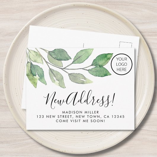 Geschäftslogo Neue Adresse Umzug Ankündigungspostkarte