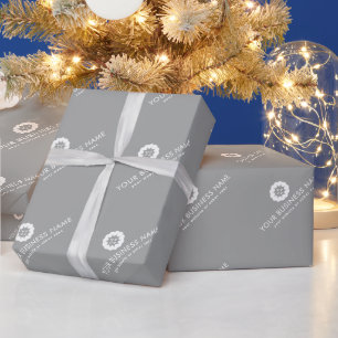 Geschäftslogo oder Symbol + Name Firmenmarke Grau Geschenkpapier