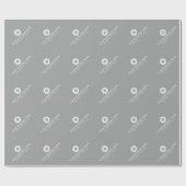 Geschäftslogo oder Symbol + Name Firmenmarke Grau Geschenkpapier (Flach)