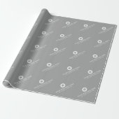 Geschäftslogo oder Symbol + Name Firmenmarke Grau Geschenkpapier (Ungerollt)
