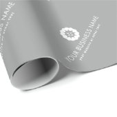 Geschäftslogo oder Symbol + Name Firmenmarke Grau Geschenkpapier (Rolleneckpunkt)