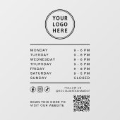 Geschäftslogo Öffnungszeiten Social Media QR-Code Fensteraufkleber (Blatt)