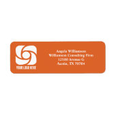 Geschäftslogo Orange Firma Rücksendeadresse (Vorne)
