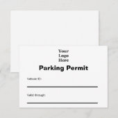 Geschäftslogo Parkausweis Karte (Vorne/Hinten)