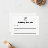 Geschäftslogo Parkausweis Karte (Vorderseite/Rückseite Beispiel)