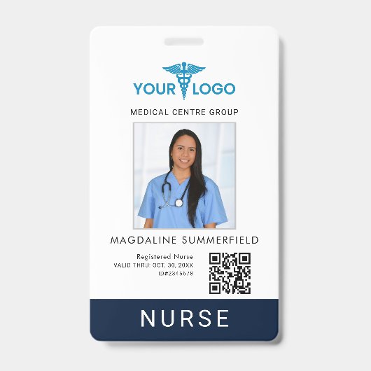 Geschäftslogo QR-Code Absolventenkrankenschwester Ausweis (Vorderseite)