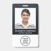 Geschäftslogo QR-Code Barcode Foto-ID Ausweis (Vorderseite)