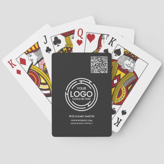 Geschäftslogo QR-Code Branding Corporate Schwarz Spielkarten (Rückseite)