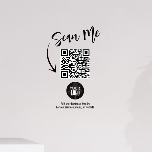 Geschäftslogo QR-Code Einfach Fensteraufkleber