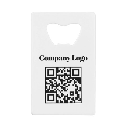 Geschäftslogo QR-Code Firmenkreditkartendesign Geldbeutel Flaschenöffner (Vorderseite)